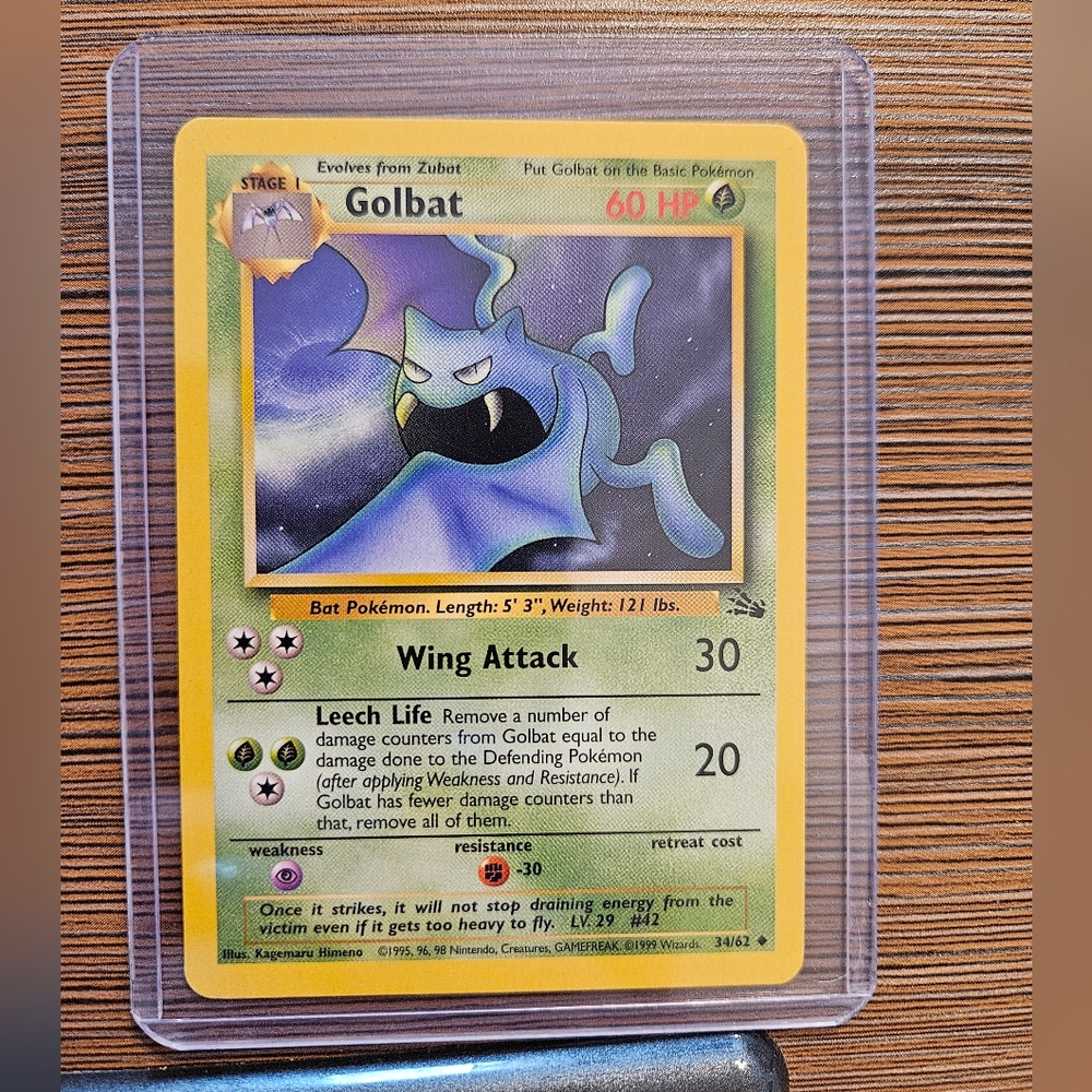 Golbat Fossil 34/62 Pokemon Trading Card